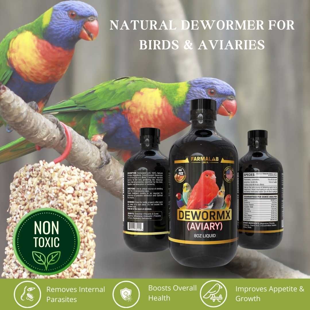DEWORMX AVIARY 8 OZ | |Multi-Bird Parasite Treatment | FARMALAB USA| - Image 2