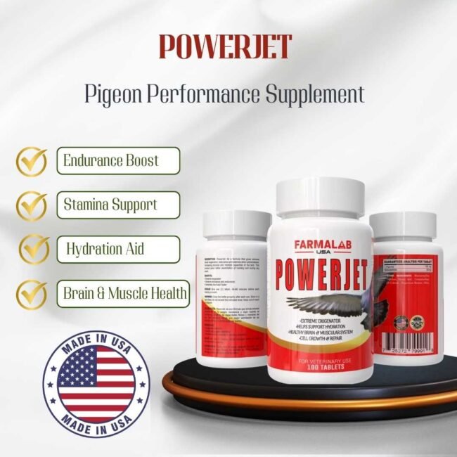 POWERJET FOR PIGEON – 100 Tabs | Avian Energy & Respiratory Support-FARMALAB - Image 4