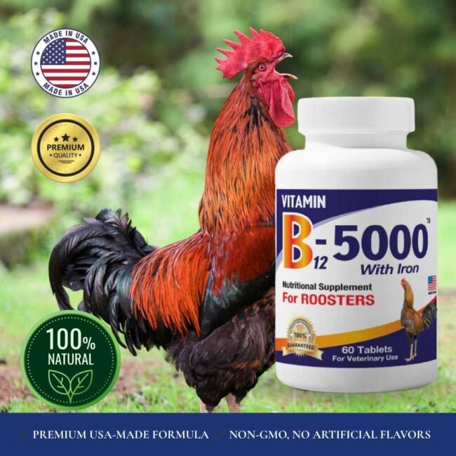INTERFARMA B12-5000 + IRON for Roosters – 120 Tabs | Strength & Support - Image 4