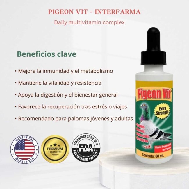 INTERFARMA PIGEON VIT – Complete Vitamin Complex for Pigeons | 100 Tablets | Daily Nutrition & Vitality - Image 2