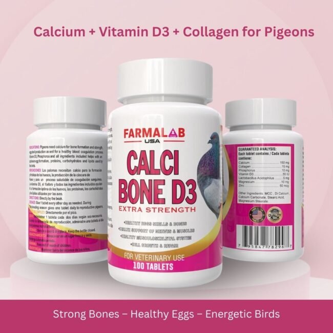 CALCI BONE D3 FOR PIGEON 100 T | Nutritional Supplement for Pigeon | FARMALAB US - Image 2