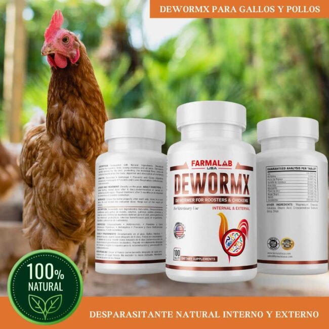 DEWORMX FOR ROOSTERS 100 T | Parasite Cleanse Formula | FARMALAB USA - Image 2