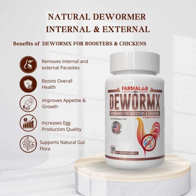 DEWORMX FOR ROOSTERS 100 T | Parasite Cleanse Formula | FARMALAB USA - Image 5