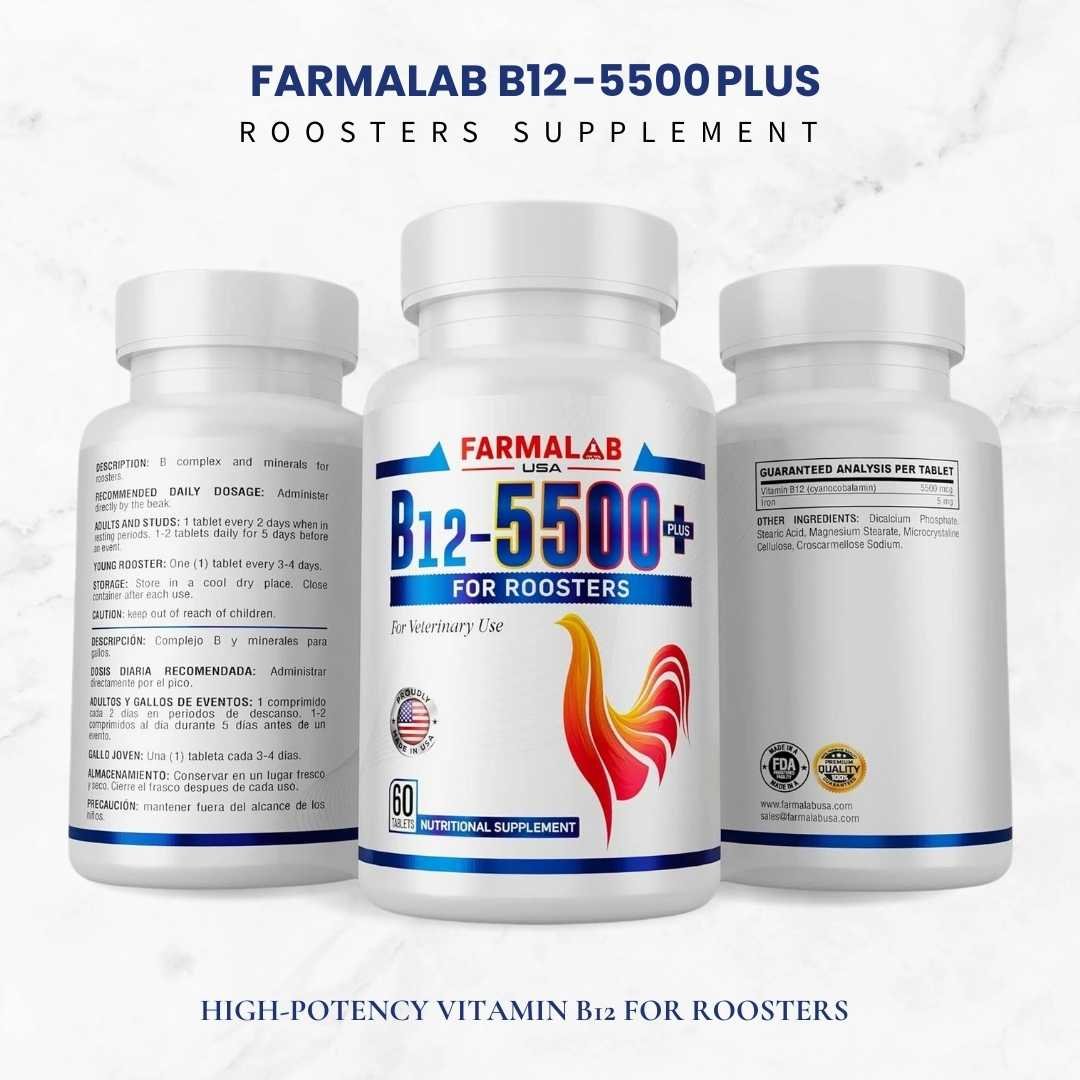 FARMALAB B12 5500 Plus for Rooster Chicken Hens 60 Count - Image 3