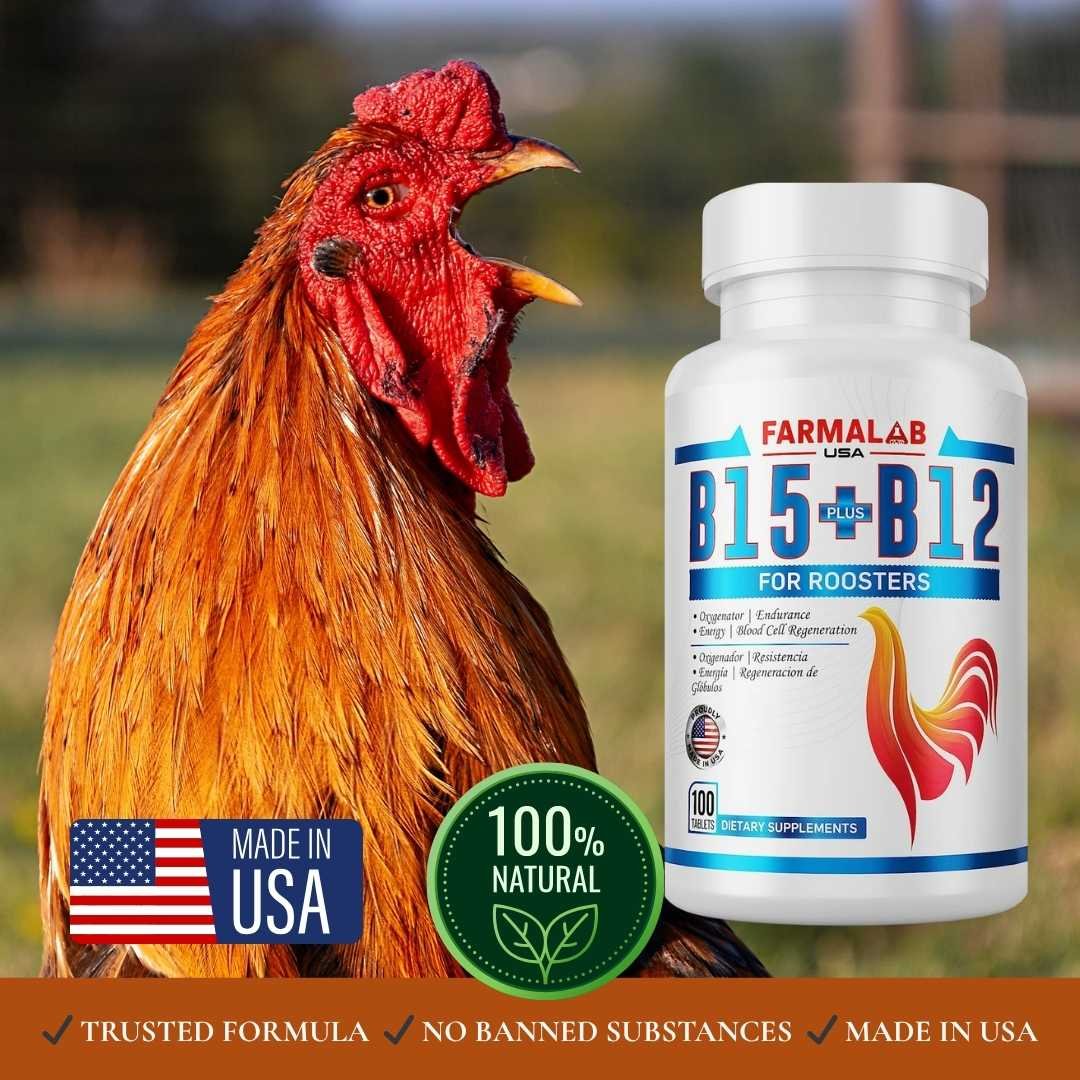 FARMALAB B12 B15 Vitamins for Roosters 100 Tablets for Energy, Muscle, Recovery - Image 5