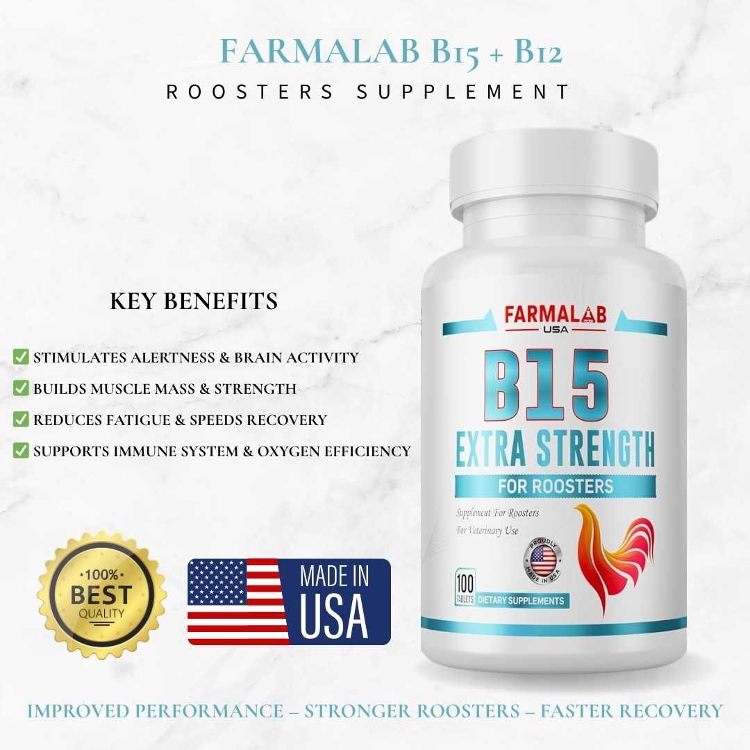 FARMALAB B15 EXTRA STRENGTH FOR ROOSTERS 100 T | Nutritional Supplement - Image 2