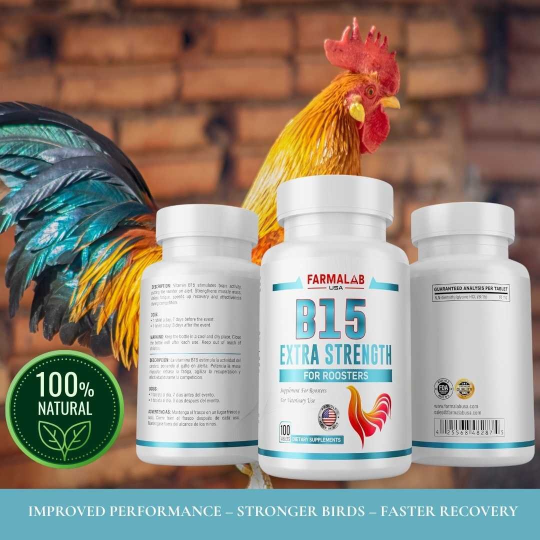 FARMALAB B15 EXTRA STRENGTH FOR ROOSTERS 100 T | Nutritional Supplement - Image 4