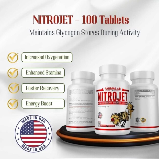 NITROJET for Roosters – 100 Tabs | FARMALAB USA | Circulatory & Muscle Support Formula - Image 2