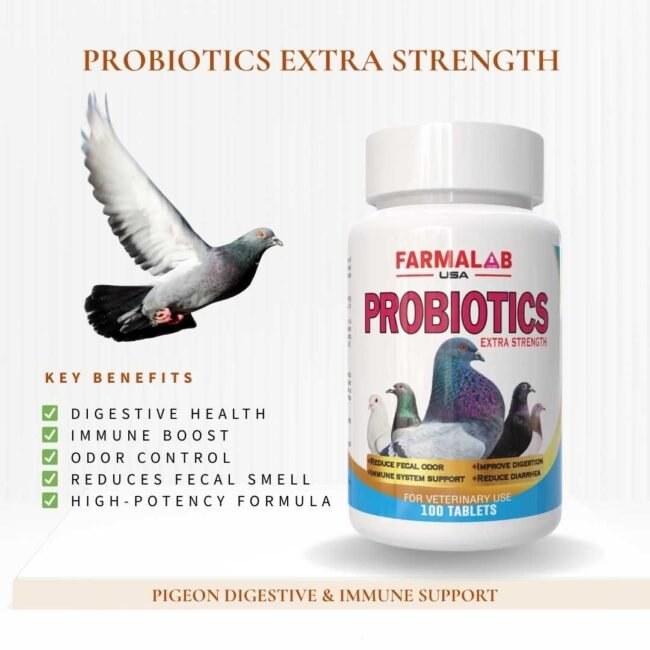 PROBIOTIC for Pigeons – 100 Tabs |FARMALAB  | Gut Health & Digestion | Probiótic - Image 4
