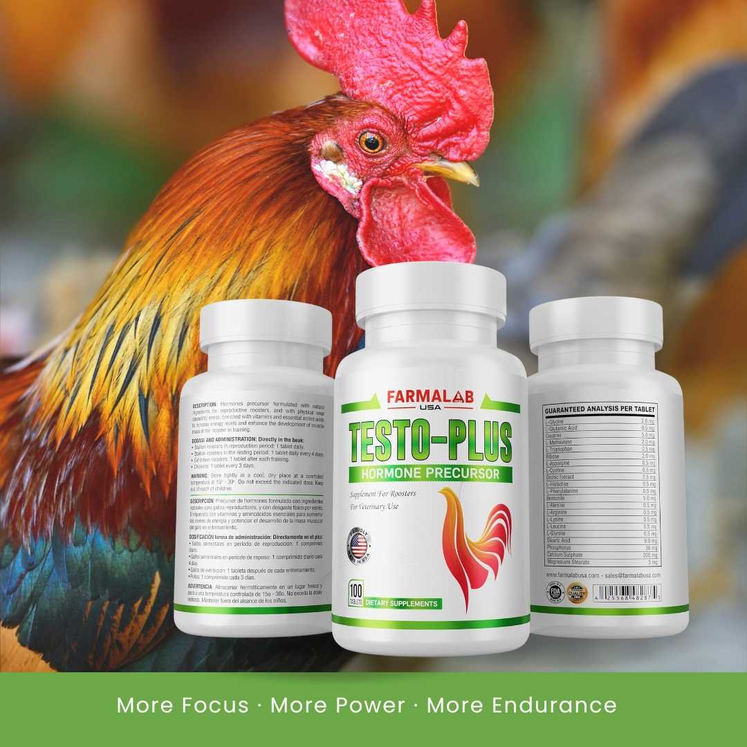 TESTO‑PLUS for Roosters – 100 Tabs | FARMALAB USA | Nutritional Support for Vitality & Stamina - Image 2