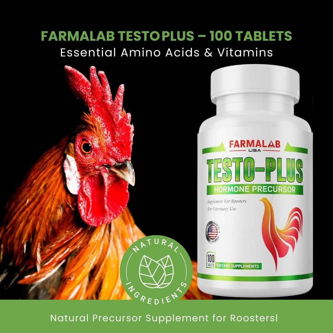 TESTO‑PLUS for Roosters – 100 Tabs | FARMALAB USA | Nutritional Support for Vitality & Stamina - Image 3