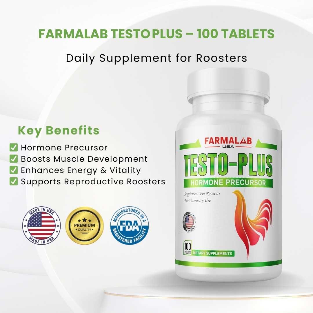 TESTO‑PLUS for Roosters – 100 Tabs | FARMALAB USA | Nutritional Support for Vitality & Stamina - Image 5