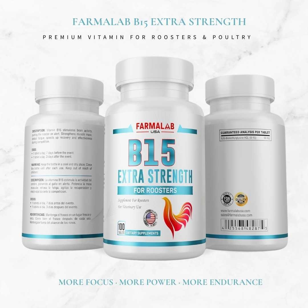 FARMALAB B15 EXTRA STRENGTH FOR ROOSTERS 100 T | Nutritional Supplement - Image 5
